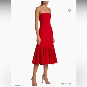 New Susana Monaco Flutter Midi-Dress deep coral pink color size XSmall